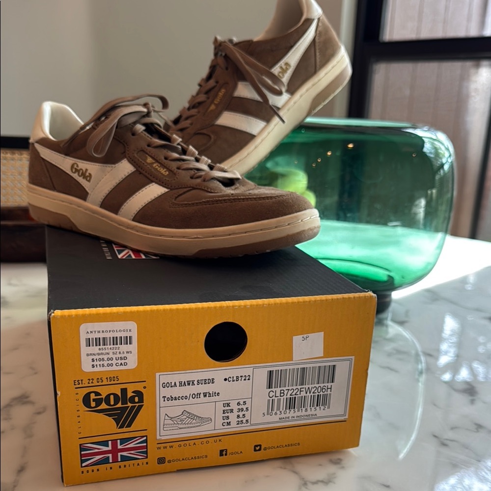 Gola Tobacco and Off White Suede Sneakers